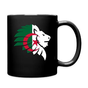 Algerien Flagge Löwe Algeria الجزائر Geschenk - Tasse einfarbig - Schwarz - Rechts