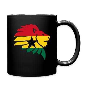 Ghana Flag Africa Lion Accra Nkran Gift - Full Colour Mug - black - Right