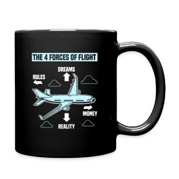 The Four 4 Forces Of Flight Spruch Geschenk TShirt - Tasse einfarbig - Schwarz - Rechts