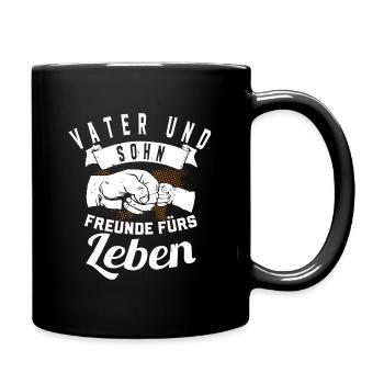 Vater Sohn Partner Shirt Papa Geschenk Fist Bump - Tasse einfarbig - Schwarz - Rechts