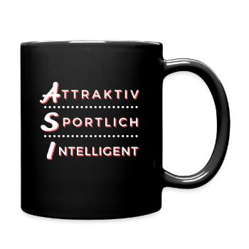 ASI - Attraktiv Sportlich Intelligent - Tasse einfarbig - Schwarz - Rechts