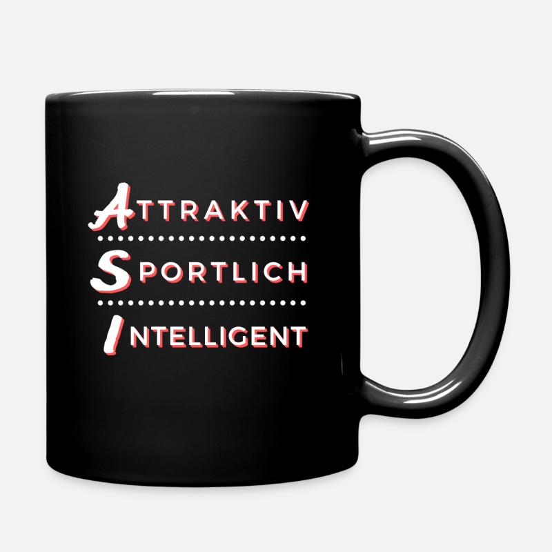 ASI - Attraktiv Sportlich Intelligent - Tasse einfarbig - Schwarz
