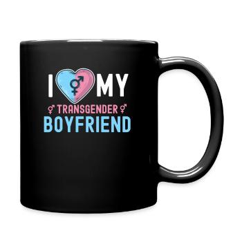 Transgender Transexual LGBT Gay Pride Flag - Full Colour Mug - black - Right