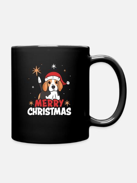 Chien de Noël mignon amoureux des chiens Santa Beagle - Mug uni - noir