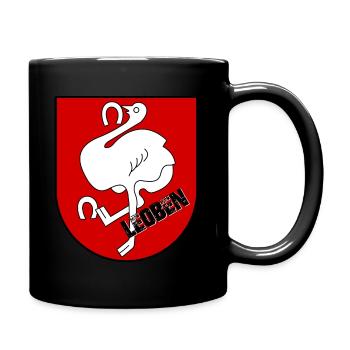 Wappen von Leoben - Tasse einfarbig - Schwarz - Rechts