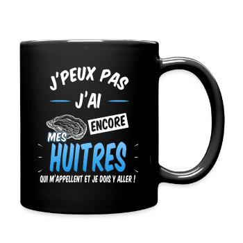 Les huitres m'appellent ostréiculteur cadeau - Mug uni - noir - Droite