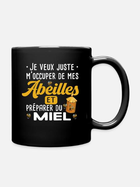Abeille miel. Cadeau métier. Apiculteur apiculture - Mug uni - noir