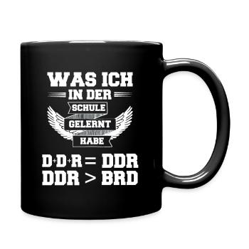 DDR Ostdeutschland im Osten Ossi - Tasse einfarbig - Schwarz - Rechts