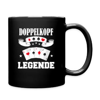 Doppelkopf Schafkopf Kartenspiel Stammtisch - Tasse einfarbig - Schwarz - Rechts