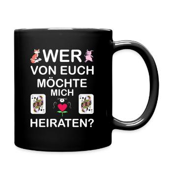 Doppelkopf Hochzeit Dame Fuchs Stammtisch Geschenk - Tasse einfarbig - Schwarz - Rechts