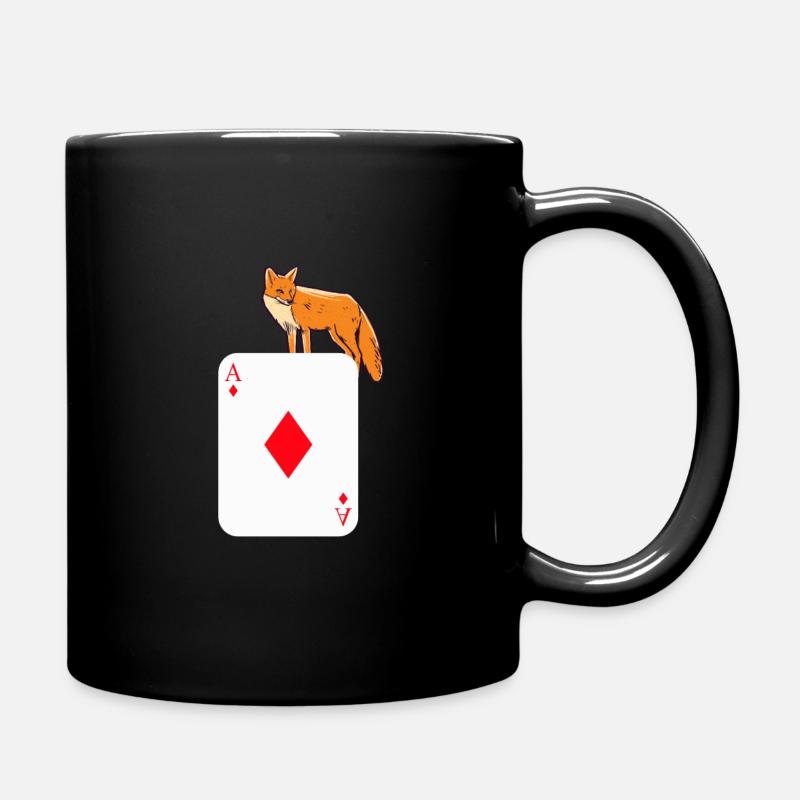 Doppelkopf Fuchs gefangen Schafkopf Ass Geschenk - Tasse einfarbig - Schwarz