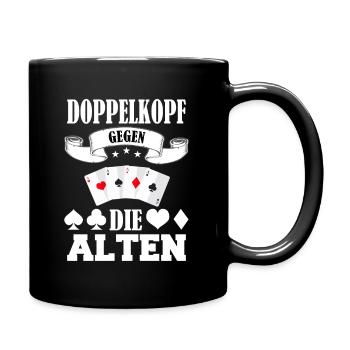 Doppelkopf Schafkopf Kartenspiel Stammtisch Alten - Tasse einfarbig - Schwarz - Rechts