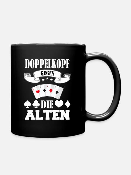 Doppelkopf Schafkopf Kartenspiel Stammtisch Alten - Tasse einfarbig - Schwarz