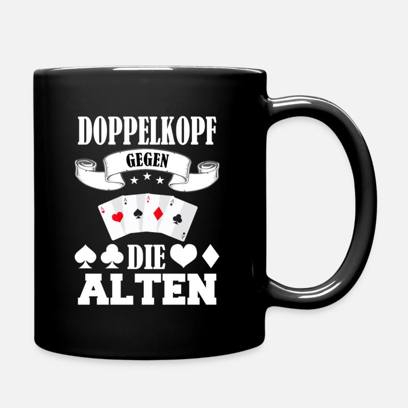 Doppelkopf Schafkopf Kartenspiel Stammtisch Alten - Tasse einfarbig - Schwarz