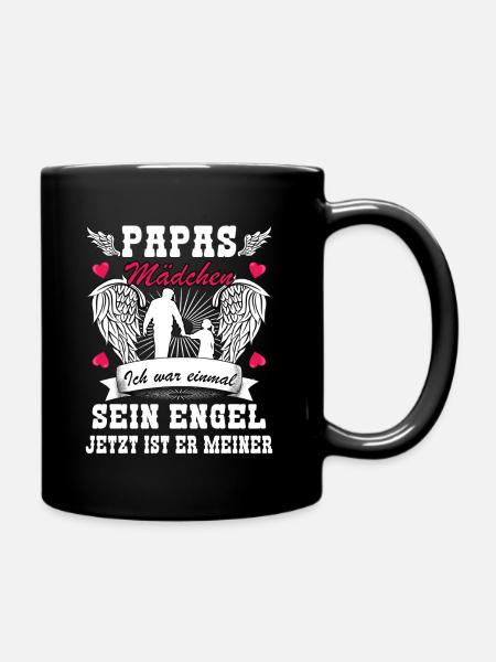 Papas Mädchen Vater Tochter Familie Geschenk papas - Tasse einfarbig - Schwarz