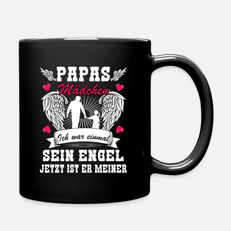 Papas Mädchen Vater Tochter Familie Geschenk papas - Tasse einfarbig - Schwarz