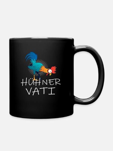 Hühner Vati Huhn - Tasse einfarbig - Schwarz