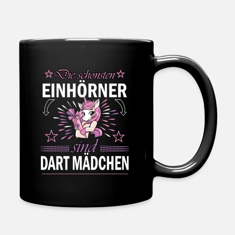 Dart Mädchen Einhörner Darts Girls Damen - Tasse einfarbig - Schwarz