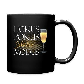 Sekt Spruch | Sektchen Hokus Pokus Sektglas - Tasse einfarbig - Schwarz - Rechts