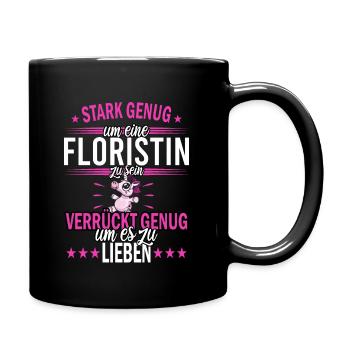 Floristin Floristik Blumen - Tasse einfarbig - Schwarz - Rechts
