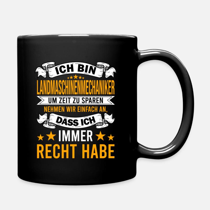Landmaschinenmechaniker Mechaniker Beruf Spruch - Tasse einfarbig - Schwarz