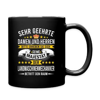 Landmaschinenmechaniker Traktor Spruch - Tasse einfarbig - Schwarz - Rechts