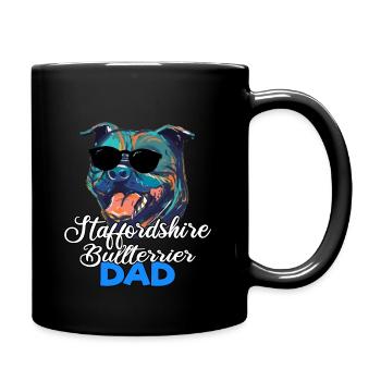 Staffordshire Bullterrier Hund Dad Vater Papa - Tasse einfarbig - Schwarz - Rechts