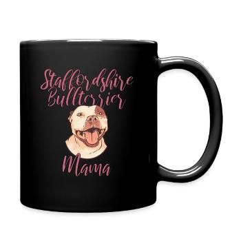 Staffordshire Bullterrier - Tasse einfarbig - Schwarz - Rechts