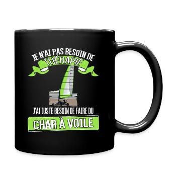 Char à voile - Mug uni - noir - Droite