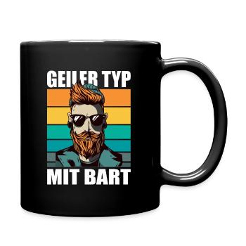 Bart Bartträger bartpflege Schnurrbart Hipster - Tasse einfarbig - Schwarz - Rechts