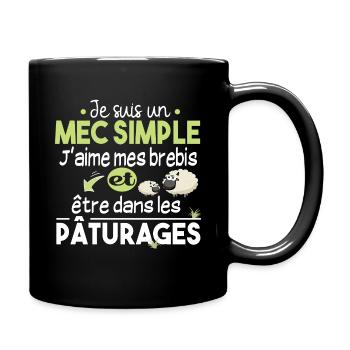 Brebis Mouton Laine Agneau Cadeau Ferme Agricole - Mug uni - noir - Droite