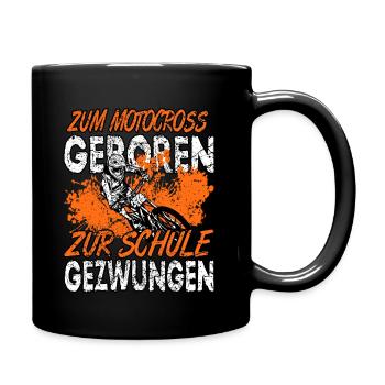 Motorcross Dirt Bike Motorrad Motocross Kinder - Tasse einfarbig - Schwarz - Rechts