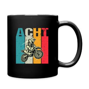 Kinder 8. Geburtstag Motocross Motorcross 8 Jahre - Tasse einfarbig - Schwarz - Rechts