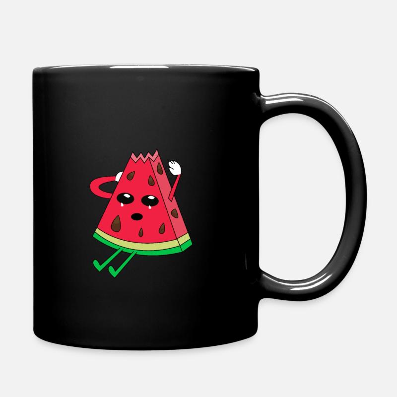 Wassermelone Honigmelone Melone abgebissen - Tasse einfarbig - Schwarz