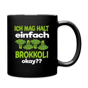 Brokkoli Broccoli gesund essen Vegetarier - Tasse einfarbig - Schwarz - Rechts
