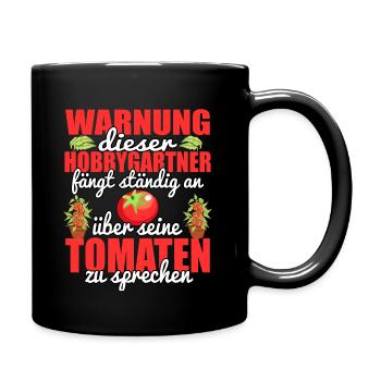 Garten Tomaten Gärtner Tomate Hobbygärtner - Tasse einfarbig - Schwarz - Rechts