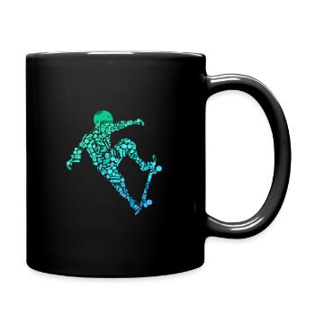 Skateboard Skate Stunt Motif for Boys and Kids - Full Colour Mug - black - Right