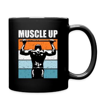 Calisthenics Chinup Pull Up Muscle Up - Full Colour Mug - black - Right