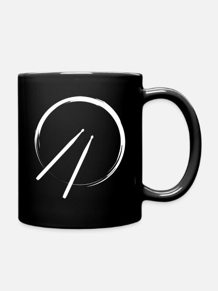 Tambours, tambours, batteries, baguettes - Mug uni - noir
