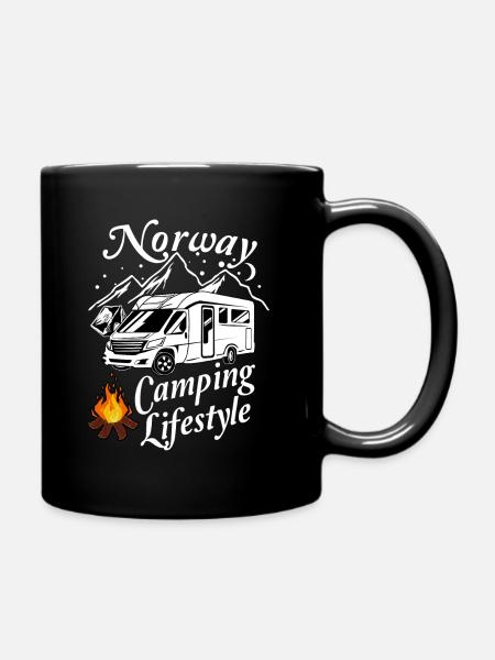Norwegen Camping Lifestyle mit Wohnmobil im Urlaub - Tasse einfarbig - Schwarz