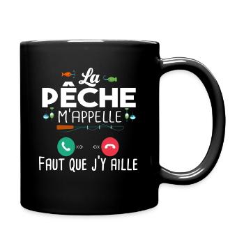 Pêche Pêcheur Poisson Cadeau T-shirt Humour Papa - Mug uni - noir - Droite