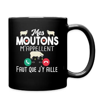 Mouton Brebis Agneau Ferme Cadeau Citations Humour - Mug uni - noir - Droite