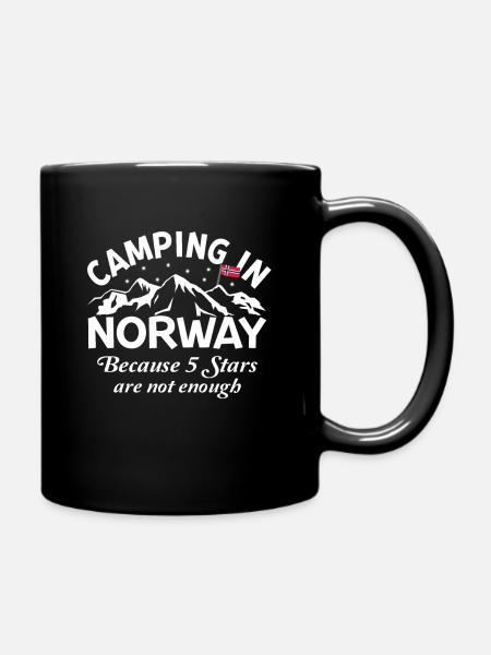 Camping Norwegen Camping in Norwegen 5 Sterne - Tasse einfarbig - Schwarz