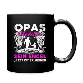 Opas Mädchen Ich War Einmal Sein Engel - Tasse einfarbig - Schwarz - Rechts