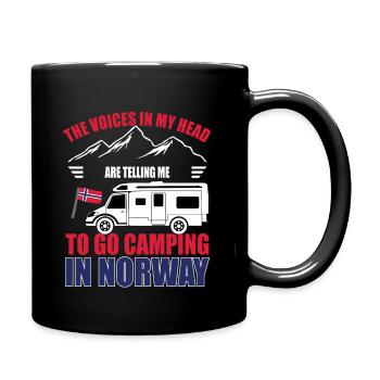 Camping Norway voices in my head camping - Full Colour Mug - black - Right