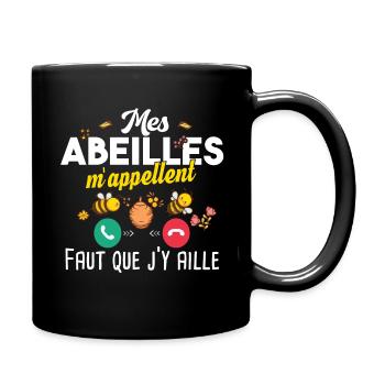 Abeille abeilles. Apiculture apiculteur humour - Mug uni - noir - Droite
