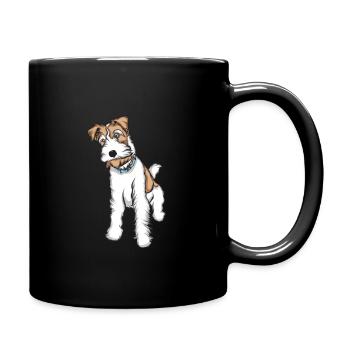 Foxterrier Drahthaar | Foxterrier T-Shirt - Tasse einfarbig - Schwarz - Rechts