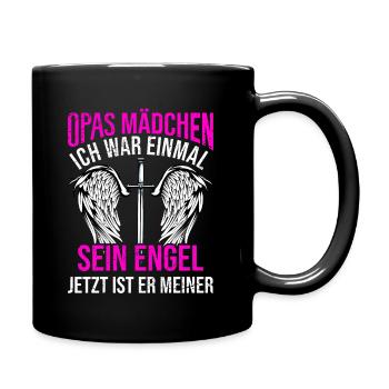 Opas Mädchen Ich War Einmal Sein Engel - Tasse einfarbig - Schwarz - Rechts