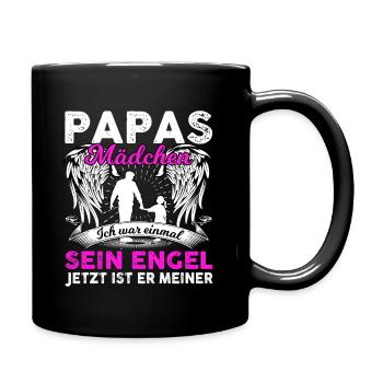 Papas Mädchen Ich War Einmal Sein Engel - Tasse einfarbig - Schwarz - Rechts