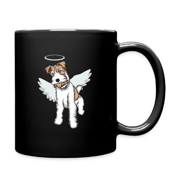 Foxterrier Drahthaar Engel | Foxterrier T-Shirt - Tasse einfarbig - Schwarz - Rechts